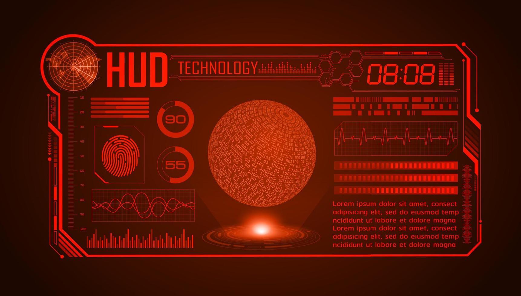 moderner hud-technologie-bildschirmhintergrund vektor