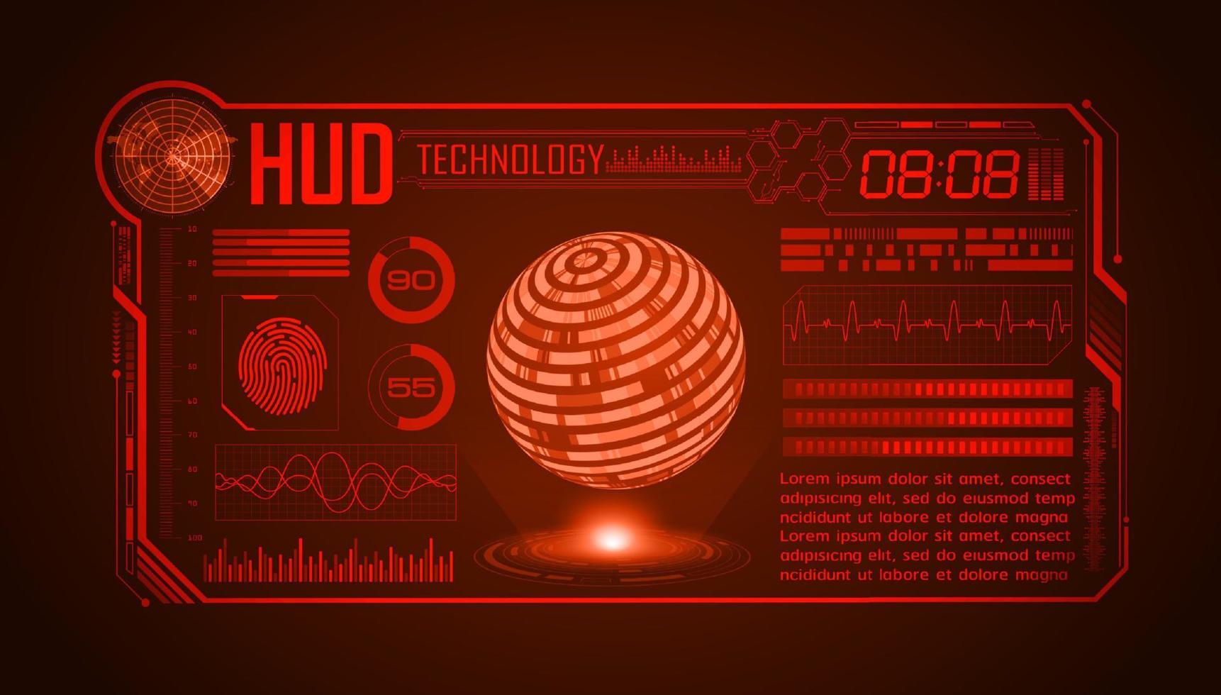 modern hud teknologi skärm bakgrund vektor