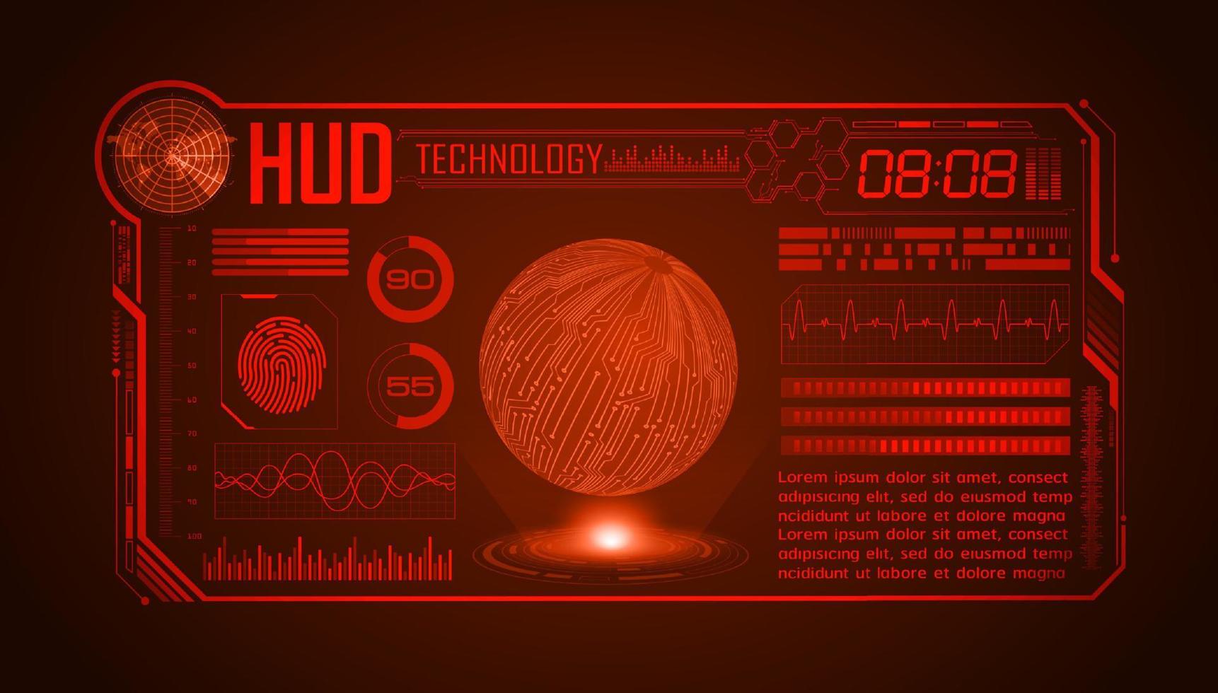 moderner hud-technologie-bildschirmhintergrund vektor