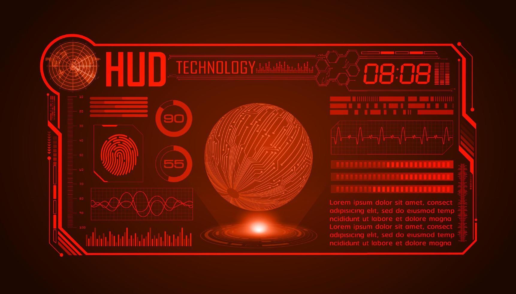 modern hud teknologi skärm bakgrund vektor