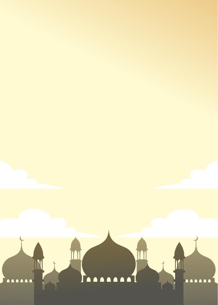 hintergrunddesign mit islamischem thema. mit Abbildungen von Moscheen. zur Feier der islamischen Feiertage vektor