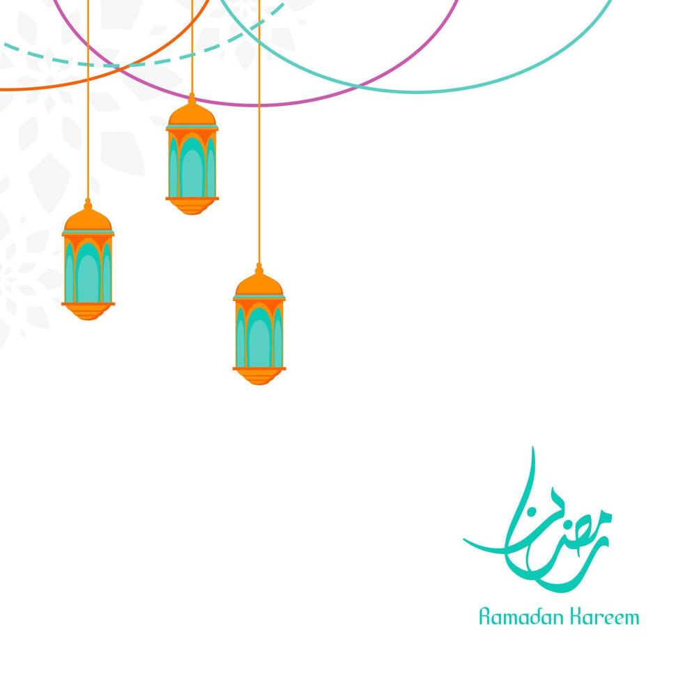 ramadan kareem gruß mit laternenillustration vektor