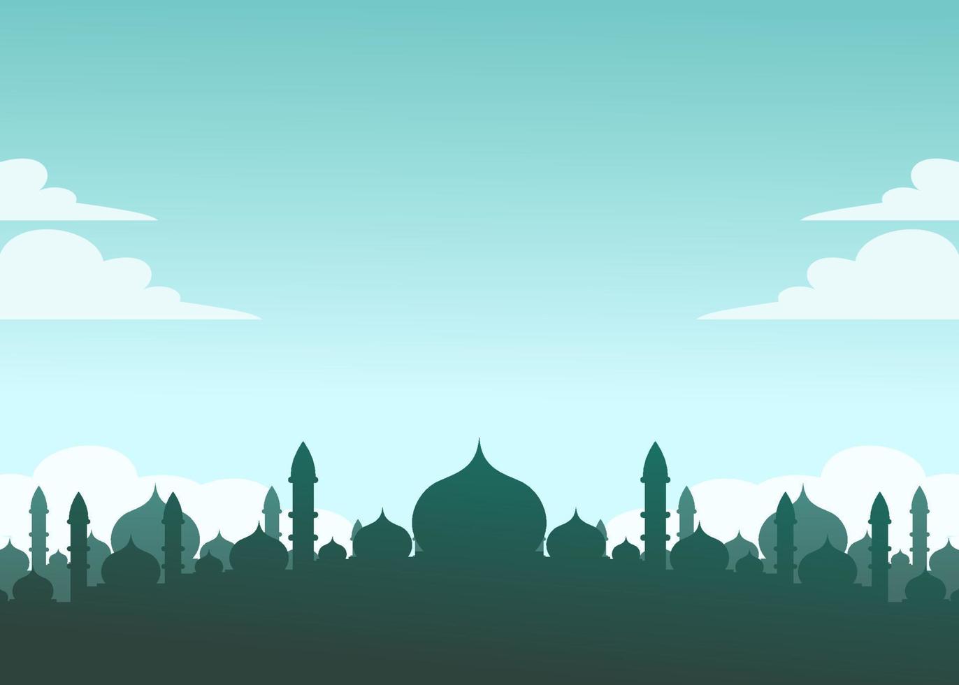 bakgrund design med islamic tema. med illustrationer av moskéer. för de firande av islamic högtider vektor