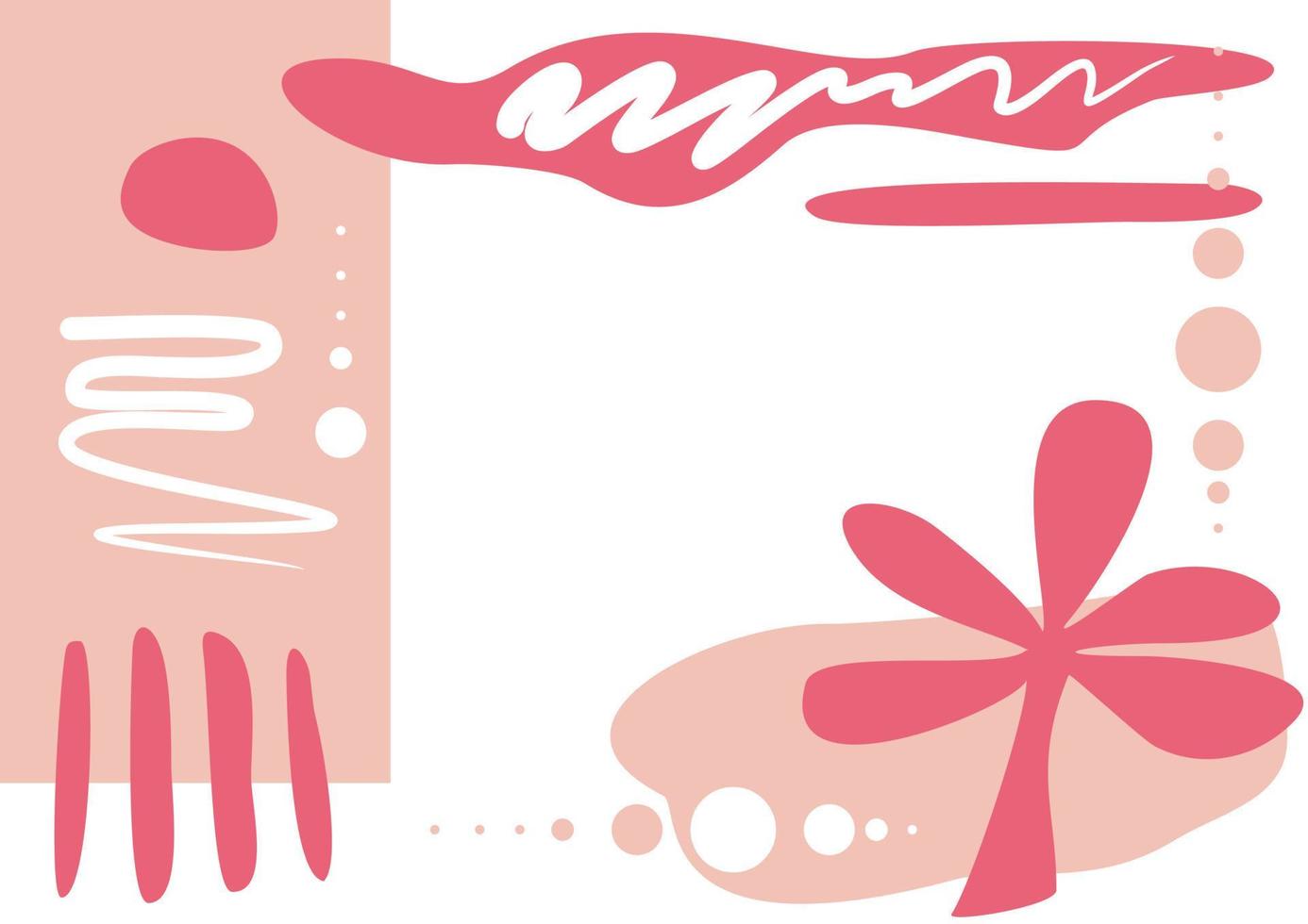 abstrakt hand dragen bakgrund med text Plats. tropisk motiv. rosa färger. kort med blommor och rader. vektor