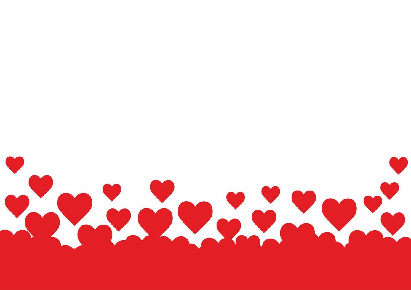 Valentinstag Hintergrund. fliegende Herzen. rote Farbe. Liebe. vektor
