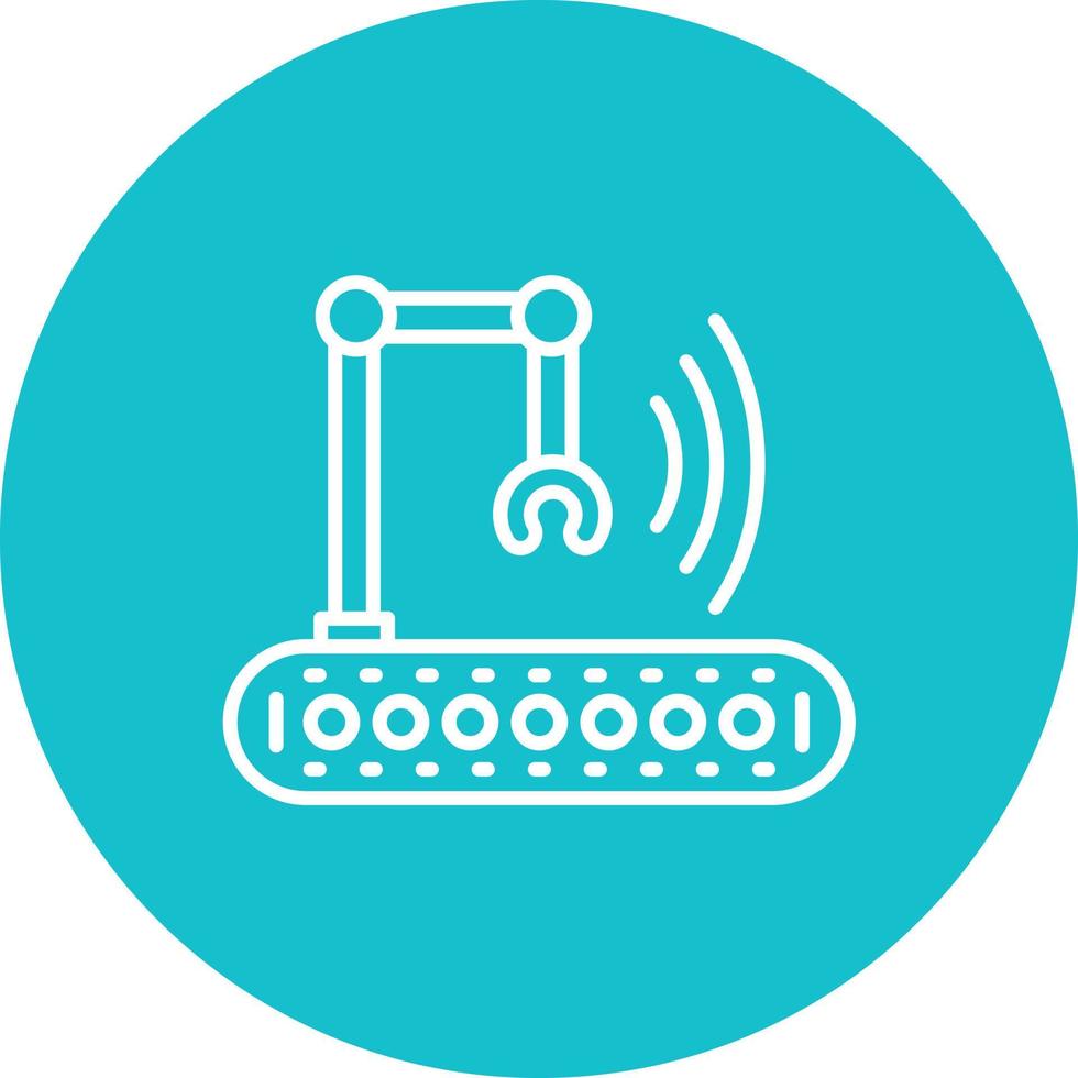 Smart Robotic Line Circle Hintergrundsymbol vektor