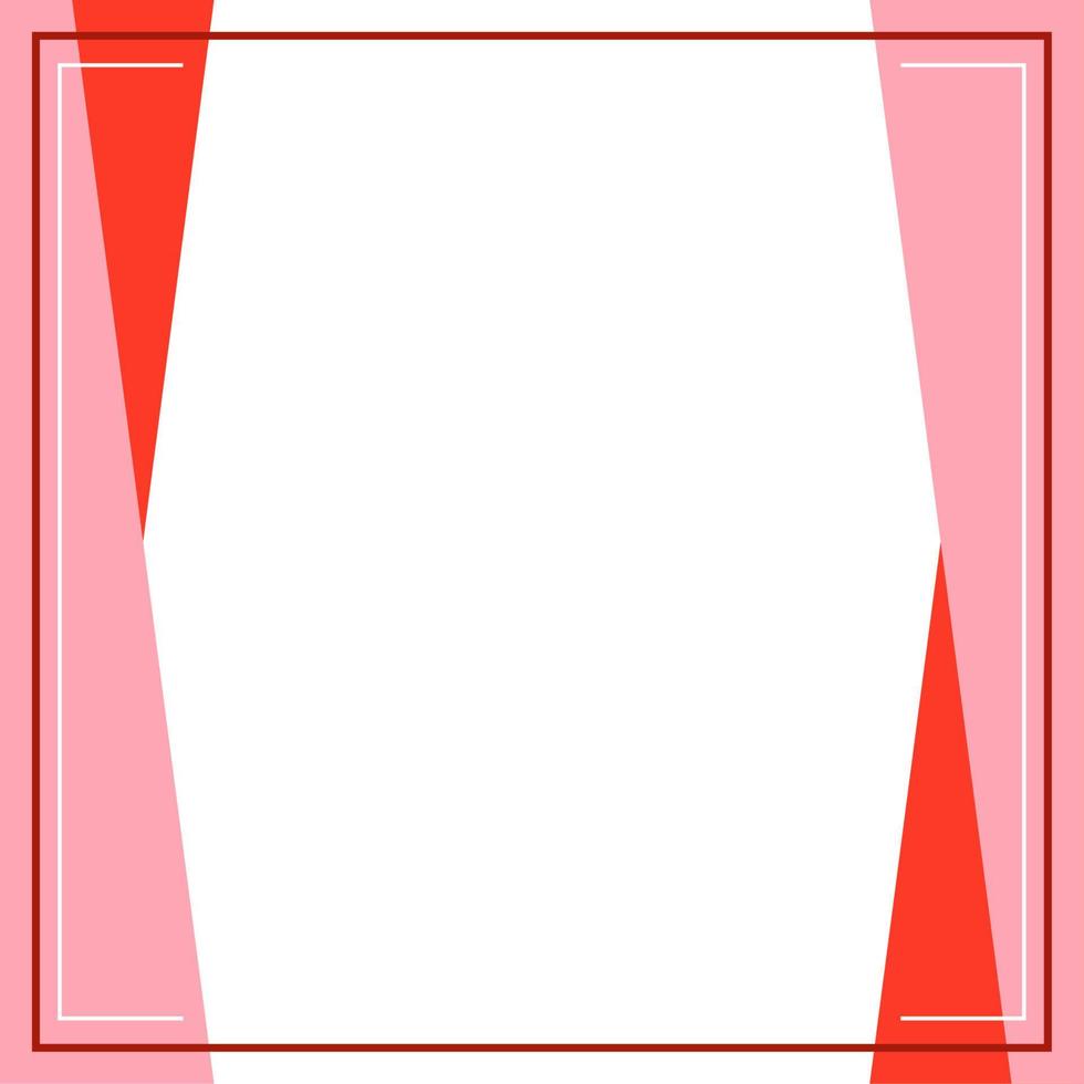 röd, rosa och vit bakgrund Färg med rand linje form. lämplig för social media posta och webb internet annonser. mall layout. ram, inackordering för text, bild, annons. tömma Plats. vektor