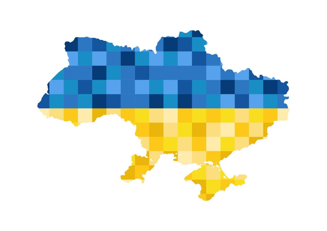 Kartenland Ukraine Vektorfarbillustration für Banner-Webdesign-Werbung. Mosaik oder Puzzle-Collage. Flagge. vektor