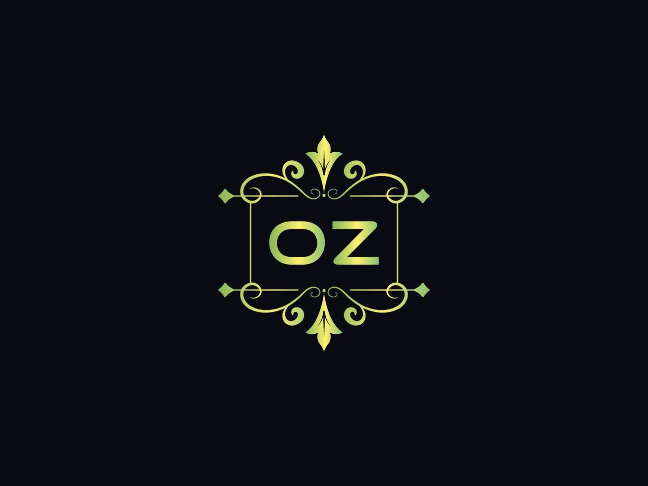 Typografie-Oz-Luxus-Logo, buntes Oz-Brief-Logo-Symbol vektor