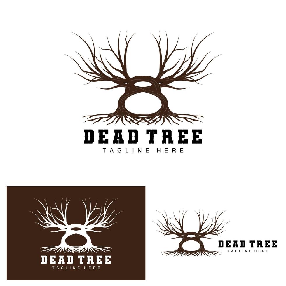 träd logotyp design, död- träd illustration, vild träd skärande, global uppvärmningen vektor, jord torka, produkt varumärke ikoner vektor