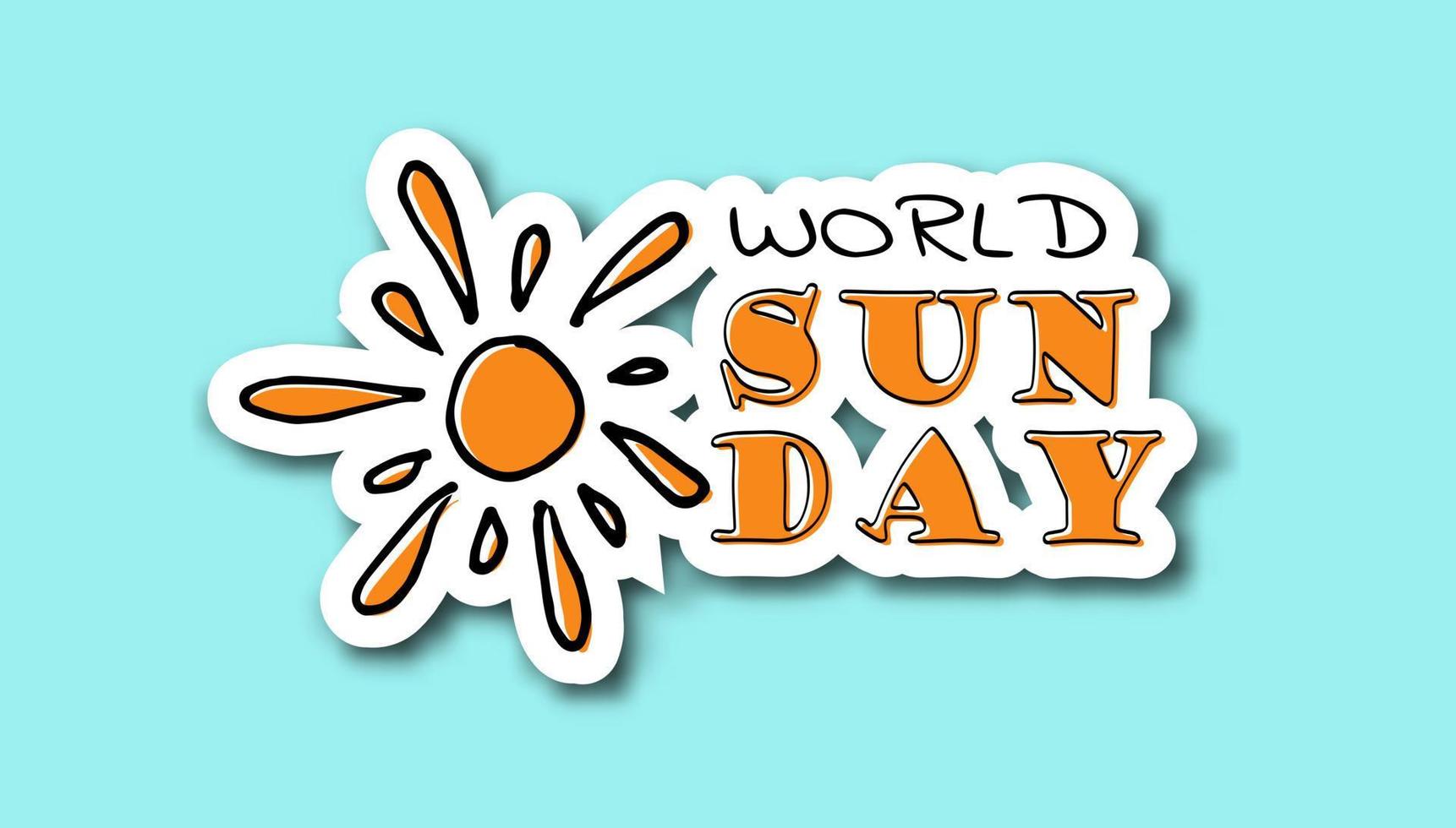 värld Sol dag brev enkel design för bakgrund eller hälsning kort vektor