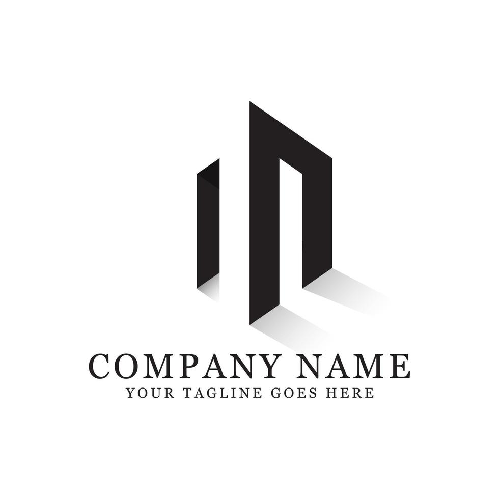 nn Negativraum-Logo-Designs, kreative Logo-Inspiration vektor