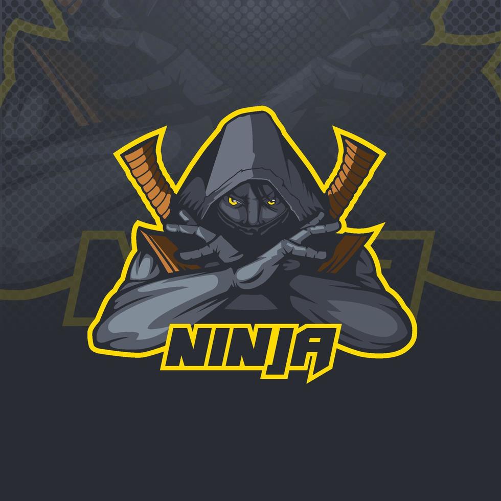 logo maskottchen ninja assassin esports team oder club illustration vektor