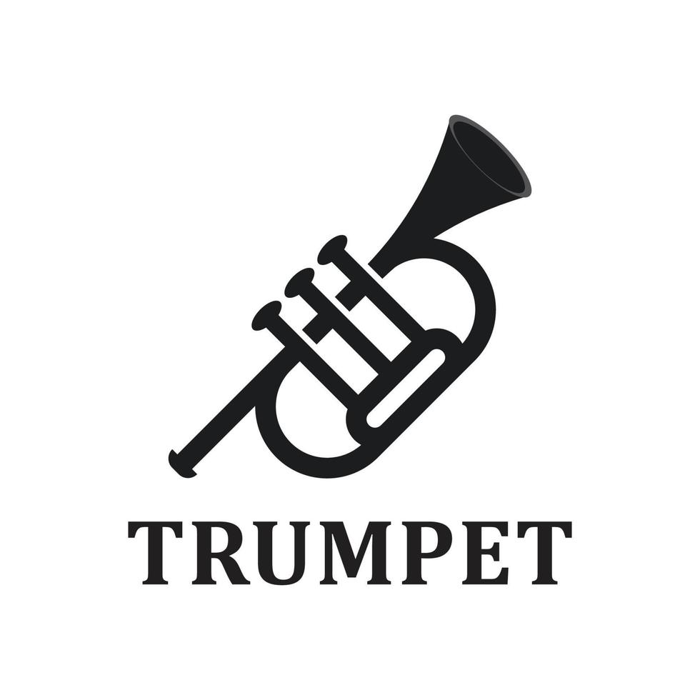 musikalisk instrument enkel ikon trumpet för jazz musik vektor