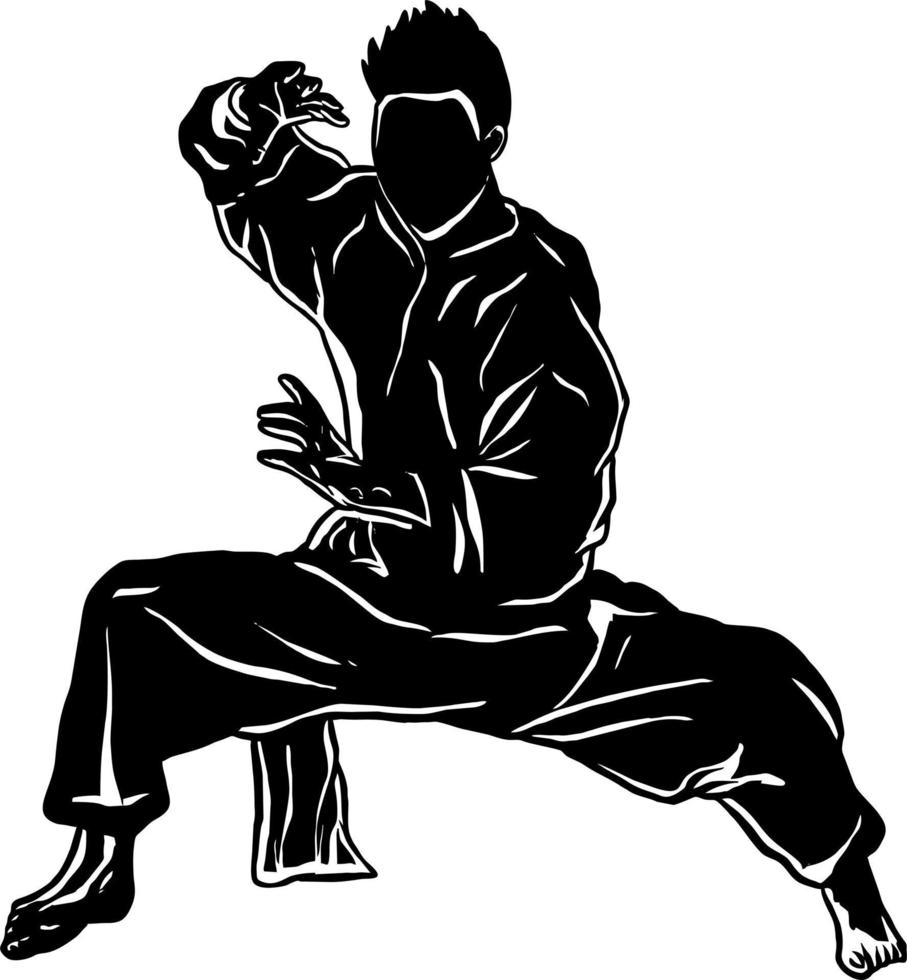 pencak silat illustration artline vektor