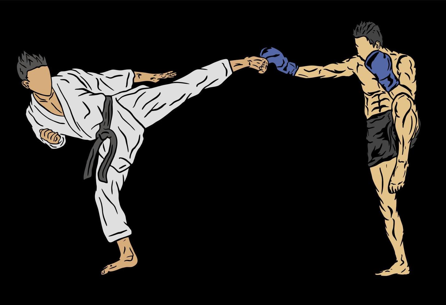 illustration av muaythai kämpe vektor