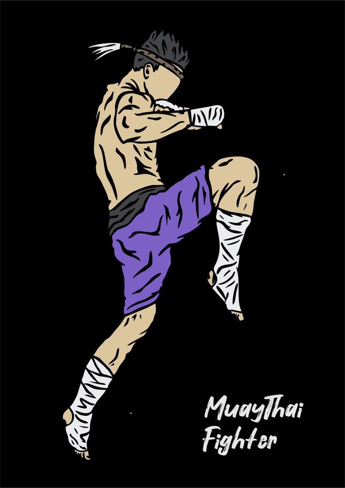 illustration av muaythai kämpe vektor