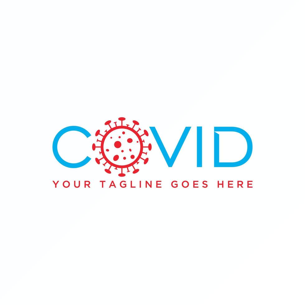 Buchstabe oder Wort covid serifenlose Schriftart mit Virenbild Grafiksymbol Logo Design abstraktes Konzept Vektorbestand. kann als krankheitsbezogenes Symbol oder als Wortmarke verwendet werden vektor