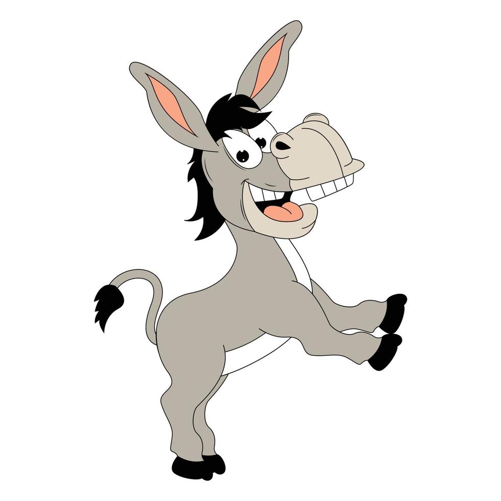 niedliche Esel-Tier-Cartoon-Grafik vektor