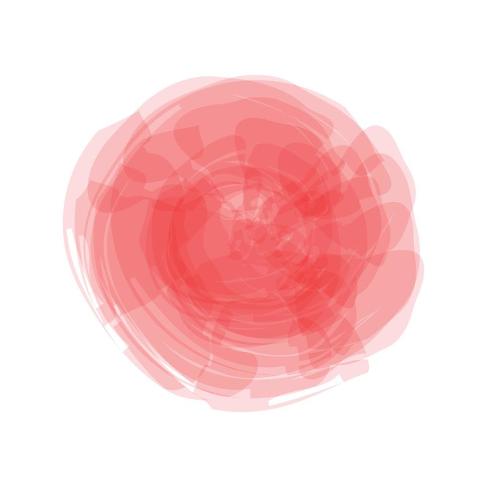 roter aquarellpinselkreis für logoschablone und dekorationselementvektor. vektor