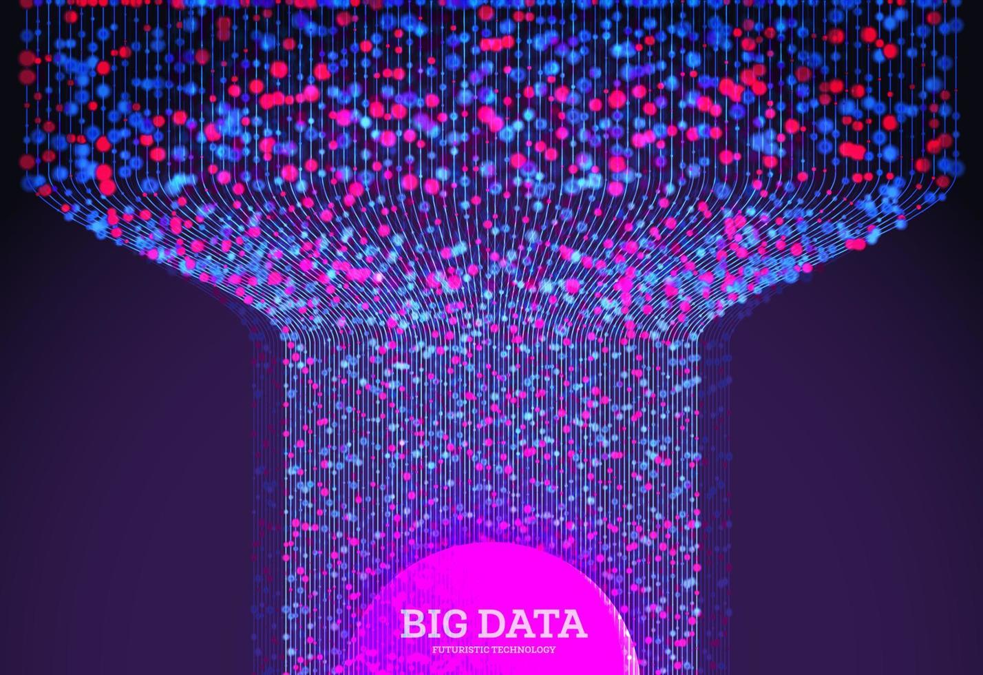Big-Data-Konzept. abstrakter Hintergrund. Netzwerkverbindungsstruktur. vektor