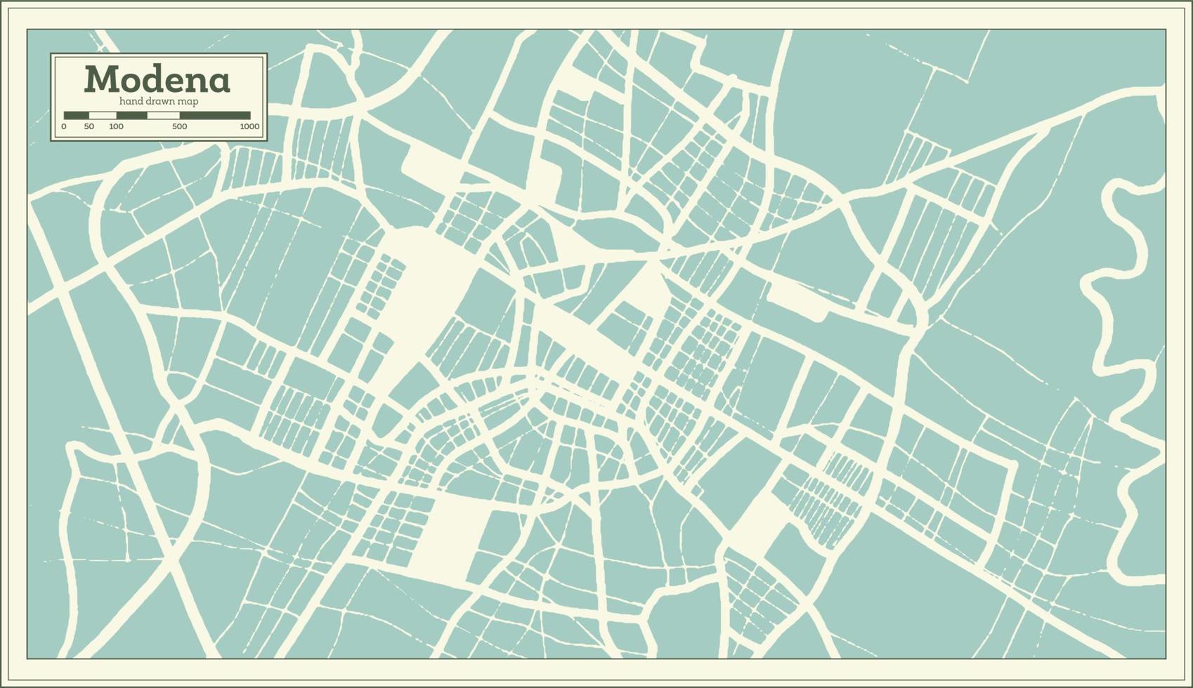 modena Italien stad Karta i retro stil. översikt Karta. vektor