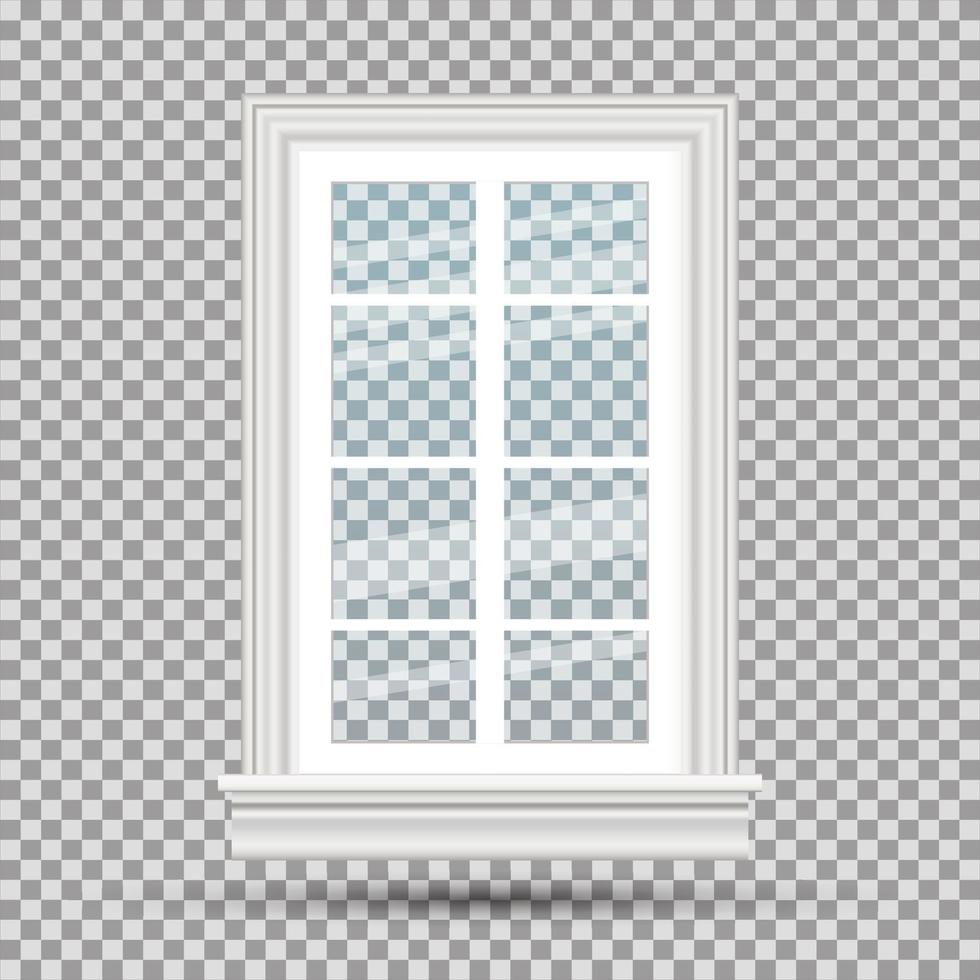 glas fönster isolerat på transparent bakgrund. vektor illustration.