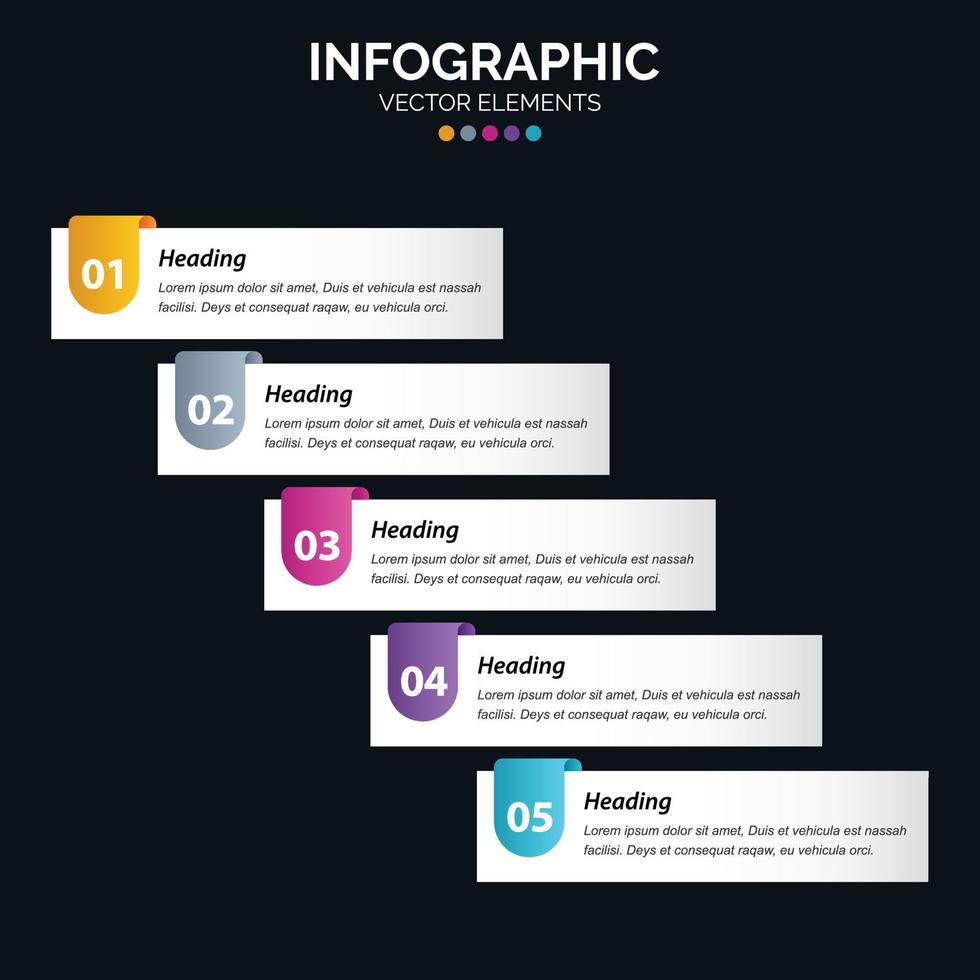 5 alternativ infographics diagram årlig Rapportera webb design företag begrepp steg eller processer vektor