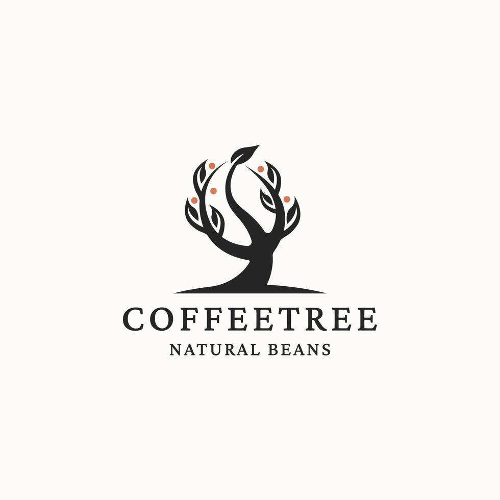 Kaffeebaum-Logo-Icon-Design-Vorlage flacher Vektor