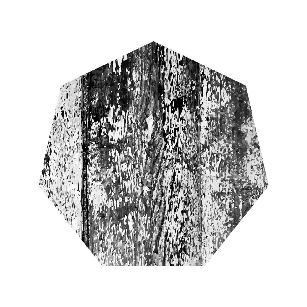 repig heptagon. mörk figur med bedrövad grunge trä textur isolerat på vit bakgrund. vektor illustration.