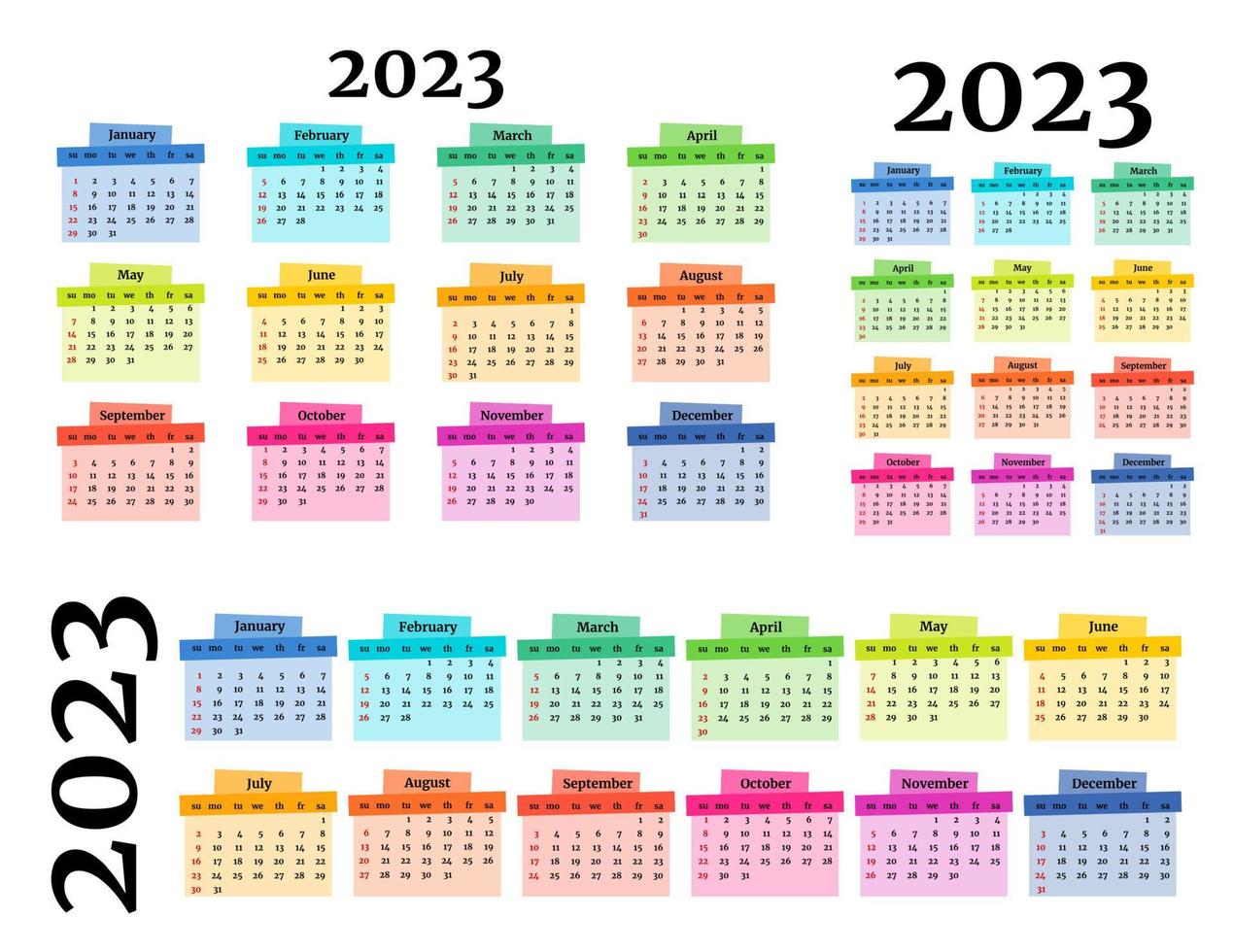 kalender för 2023 isolerat på en vit bakgrund vektor