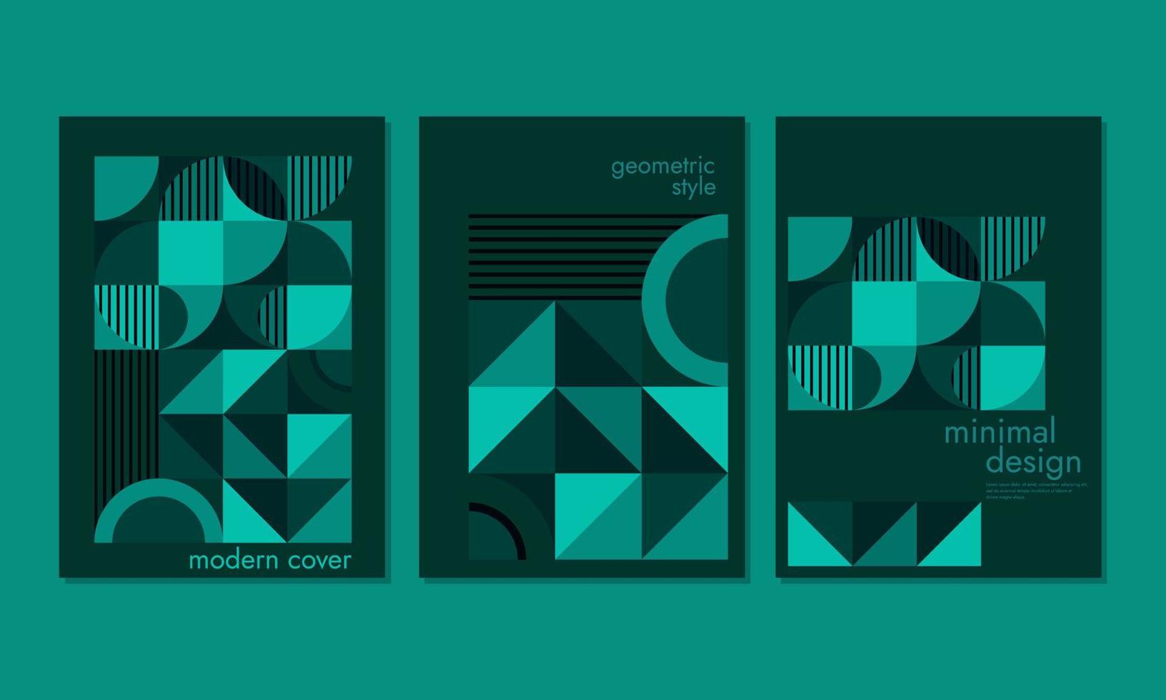 neongrüne farbe geometrische cover-vorlage. abstrakter bauhaus-musterhintergrund. Vektorkreis, Dreieck und Quadratlinie Farbkunstdesign. vektor