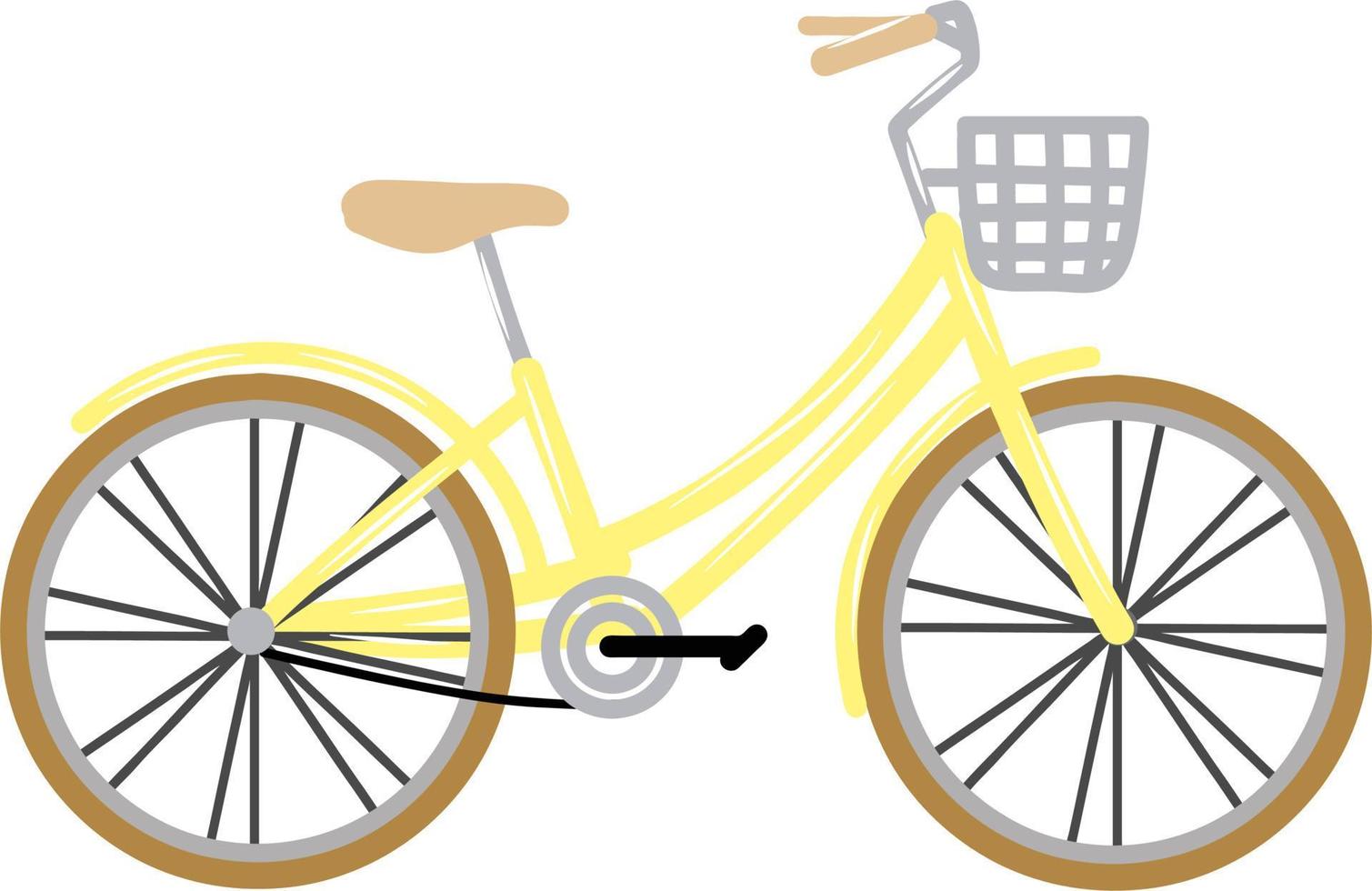 söt gul cykel vektor