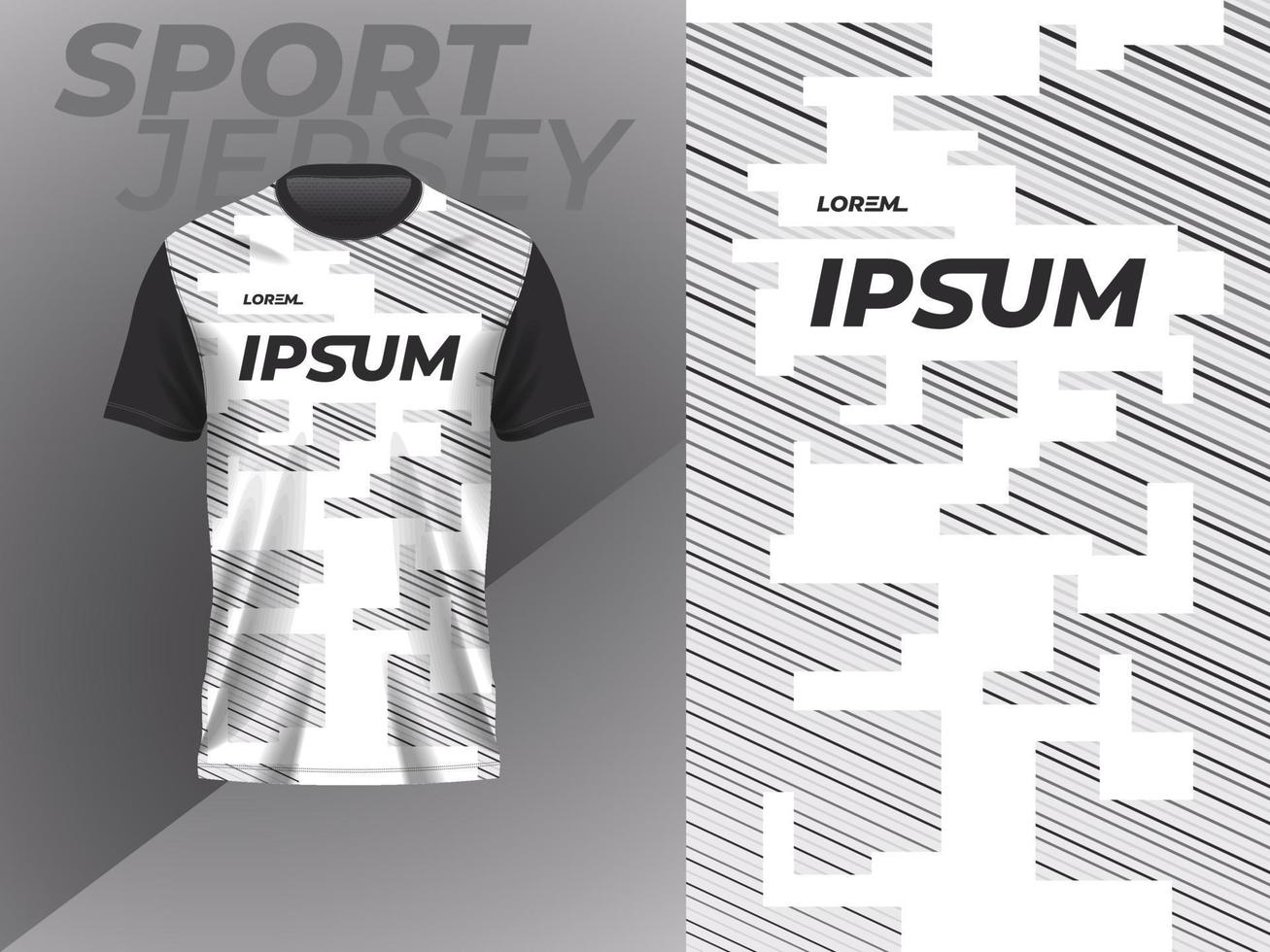 svart vit abstrakt tshirt sporter jersey design för fotboll fotboll tävlings gaming cross cykling löpning vektor