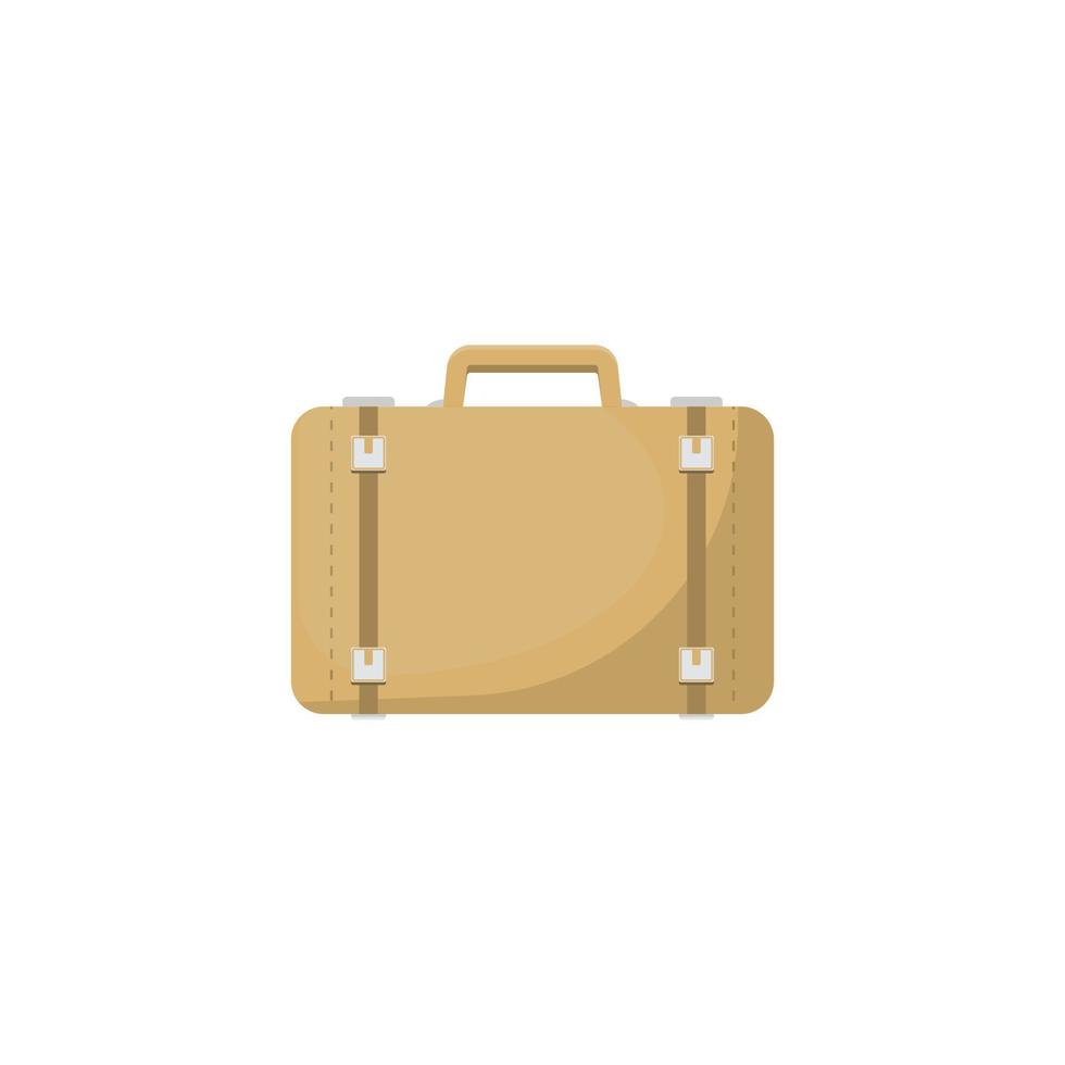 brun resväska på isolerat bakgrund, vektor illustration.