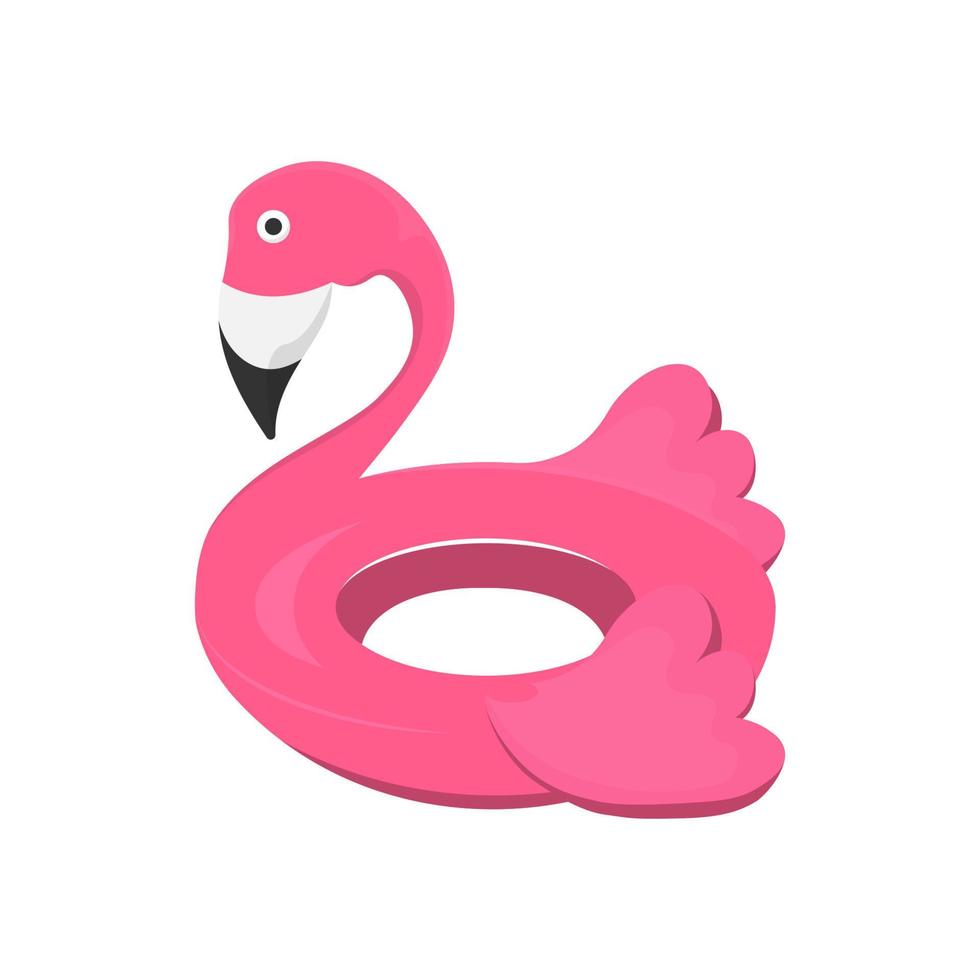 Flamingo-Gummiring auf isoliertem Hintergrund, Vektorillustration. vektor