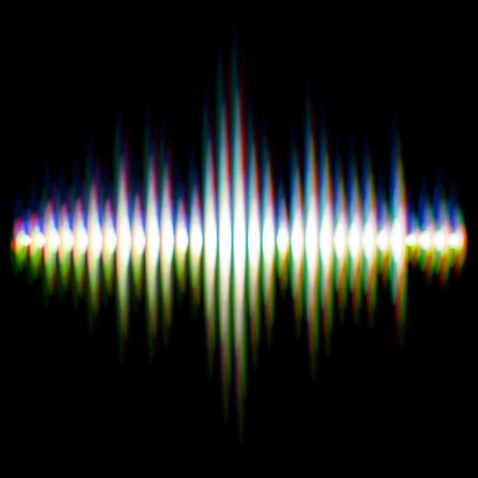 glänzende Klangwellenform mit vibrierenden Lichtfehlern vektor