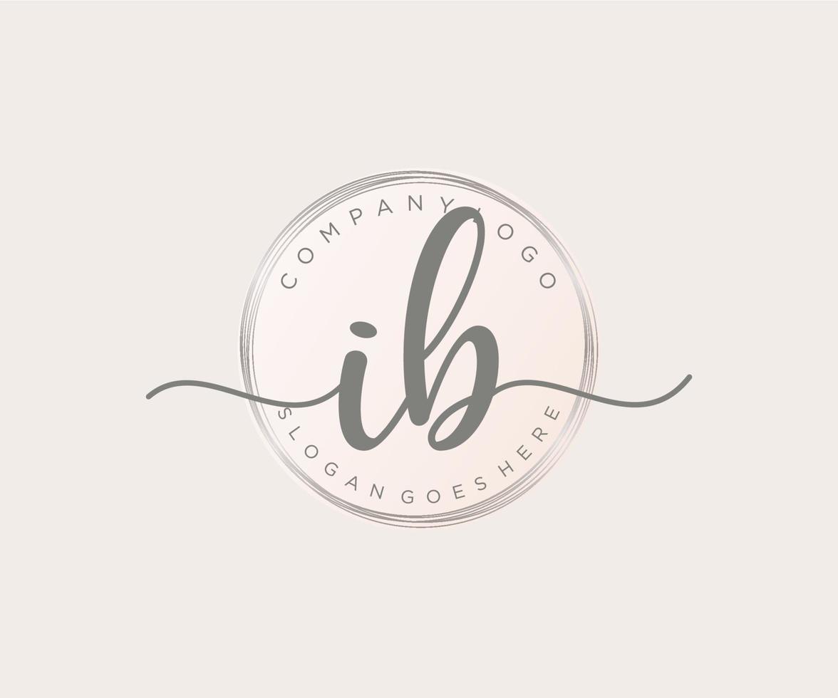första ib feminin logotyp. användbar för natur, salong, spa, kosmetisk och skönhet logotyper. platt vektor logotyp design mall element.