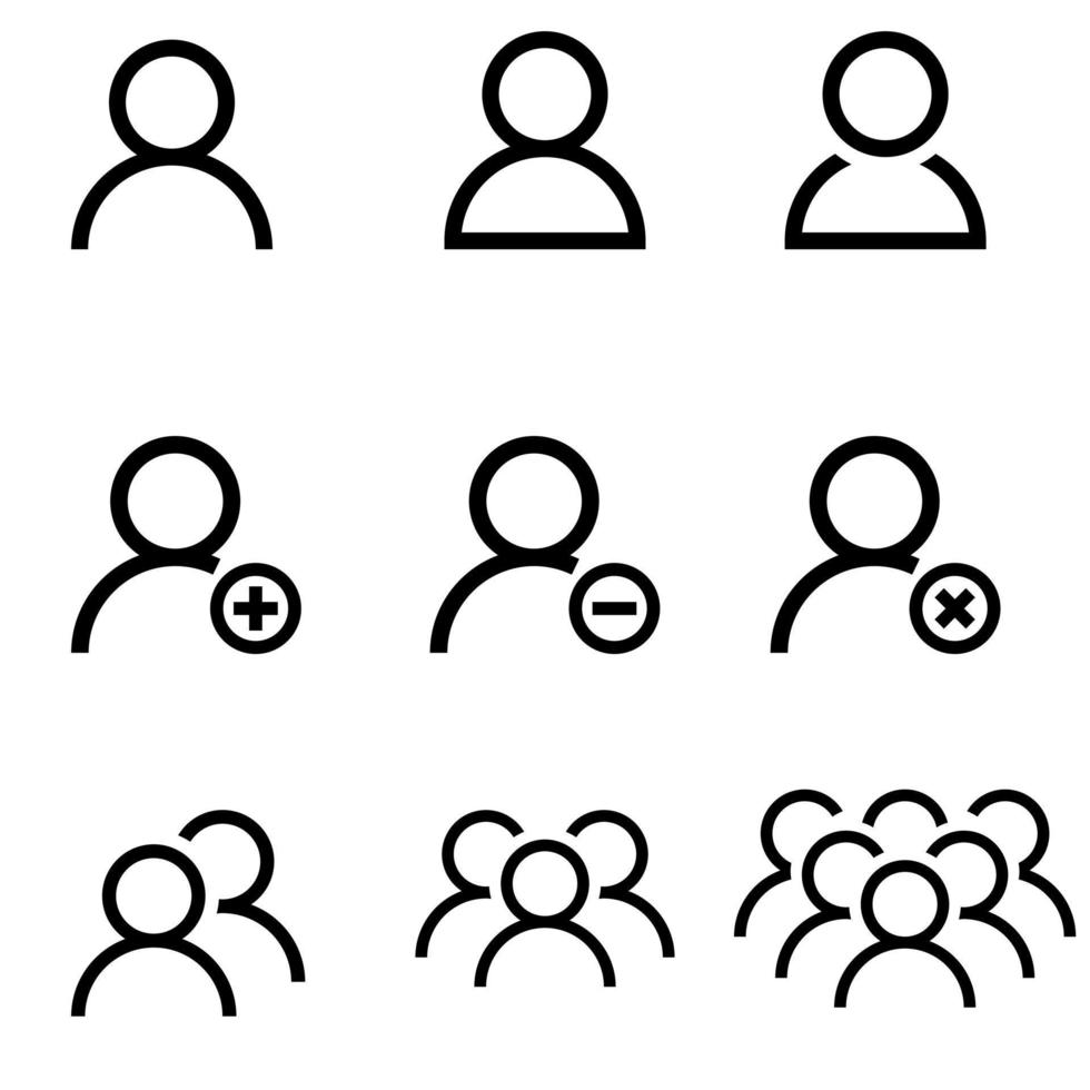användare ikon vektor uppsättning. människor illustration tecken samling. man symbol.