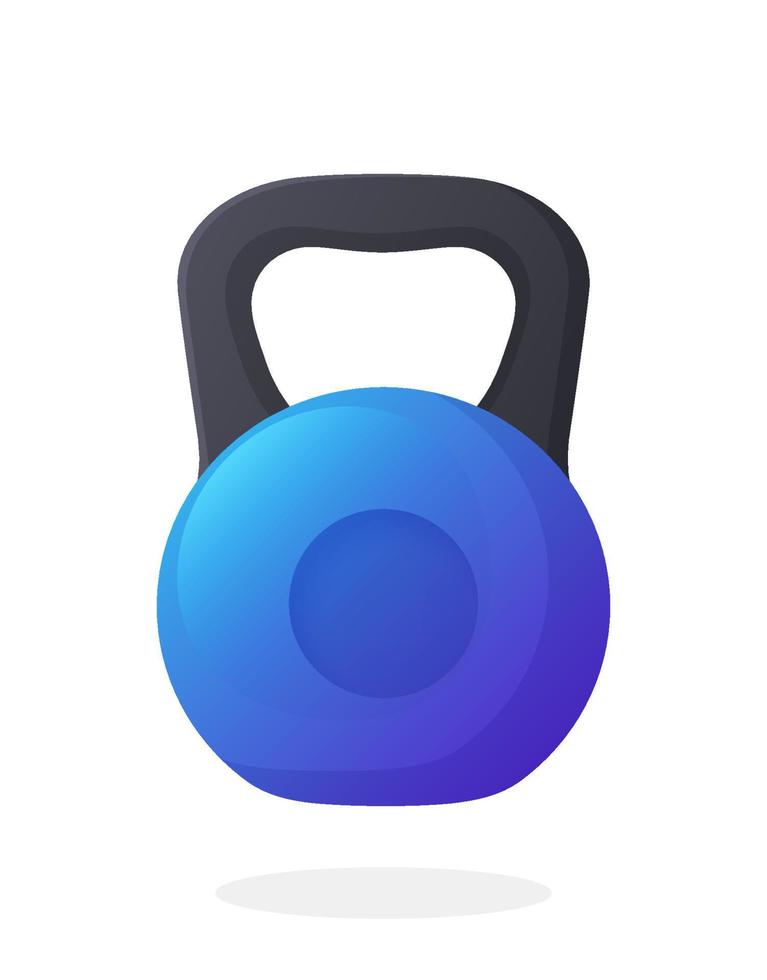 Blaue Kettlebell mit mattschwarzem Griff vektor