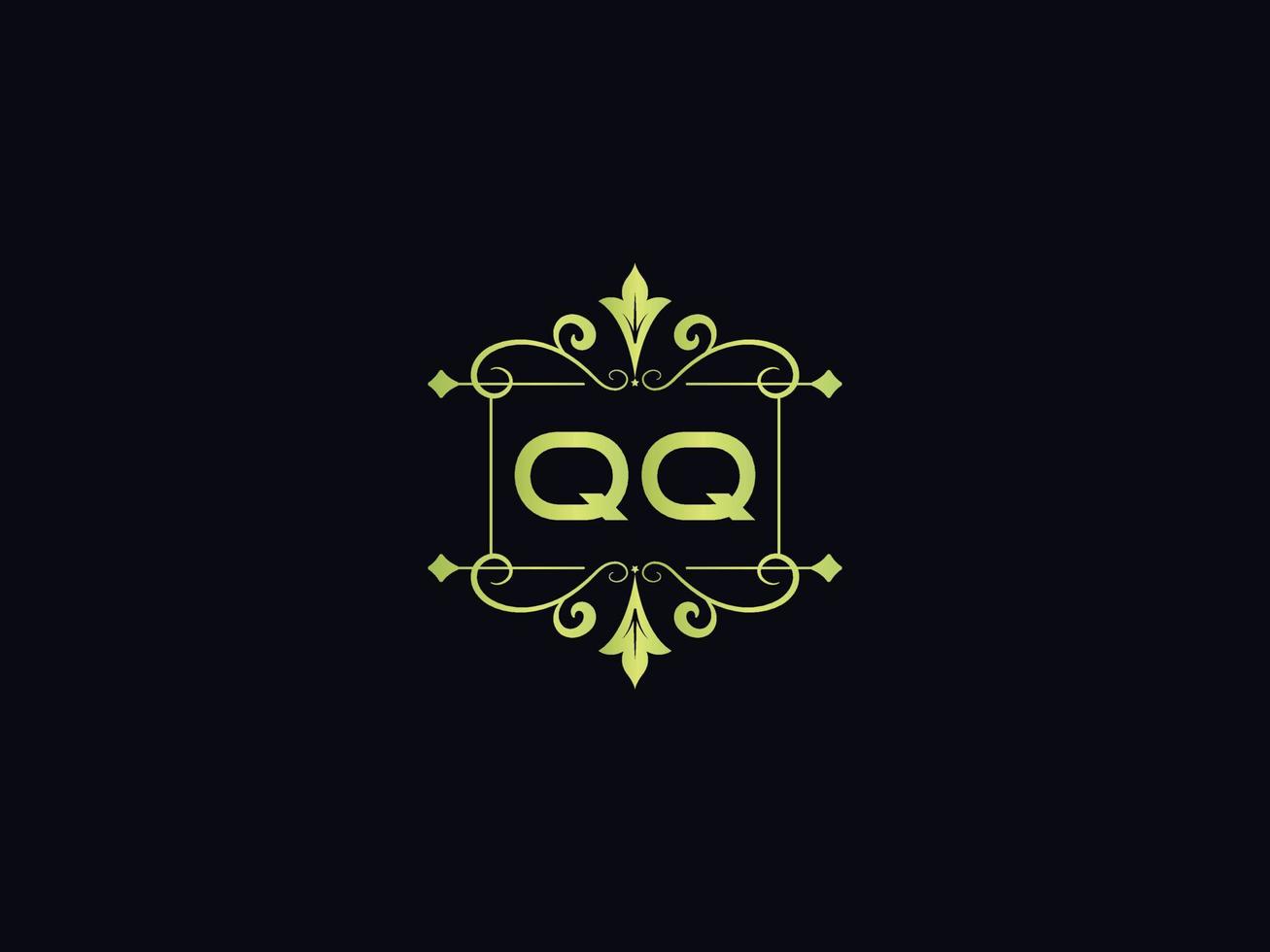 modernes QQ-Logo-Symbol, schönes QQ-Luxus-Buchstabenlogo vektor