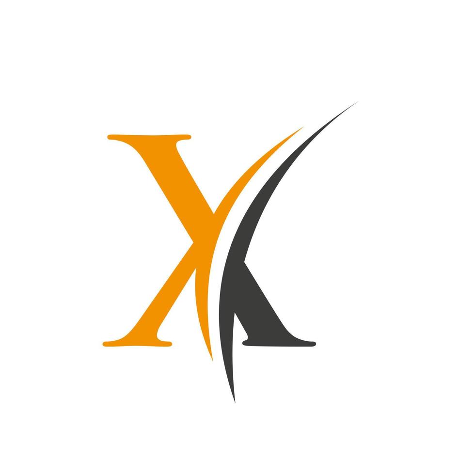 anfängliches x-Buchstaben-Alphabet-Logo-Design im Vektorformat vektor