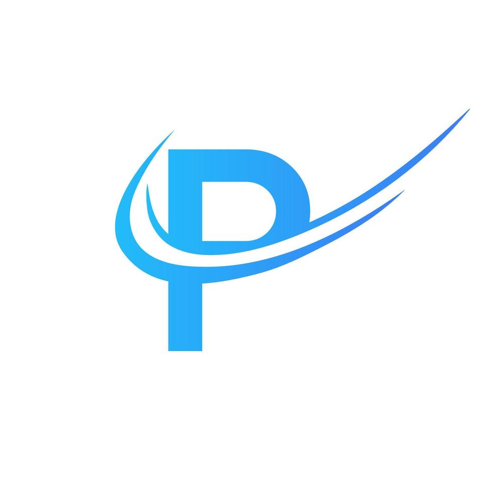Buchstabe p Logo Vektorvorlage modernes und schlichtes Design vektor