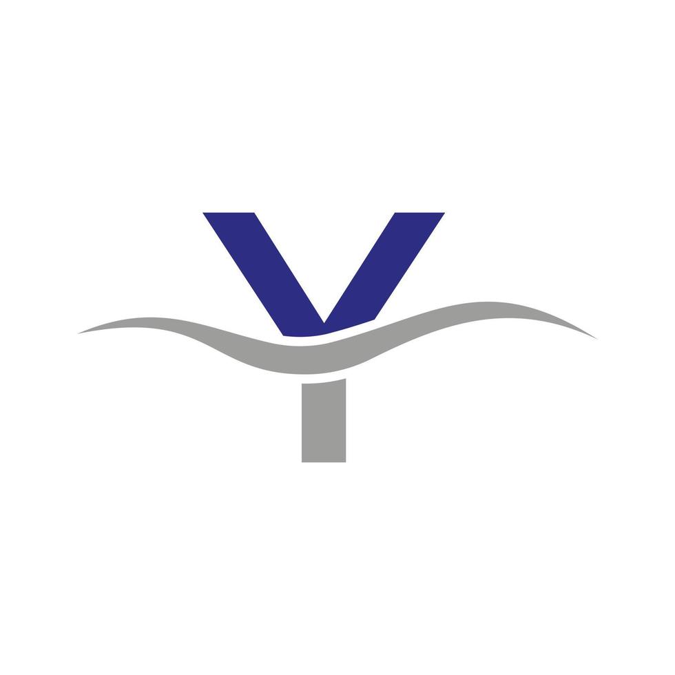 brev y logotyp tecken design vatten Vinka begrepp vektor