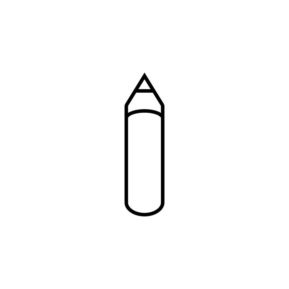 Symbol für Bleistiftlinie. Vektorzeichen gezeichnet mit schwarzer dünner Linie. editierbarer Strich. perfekt für ui, apps, webseiten, bücher, artikel vektor