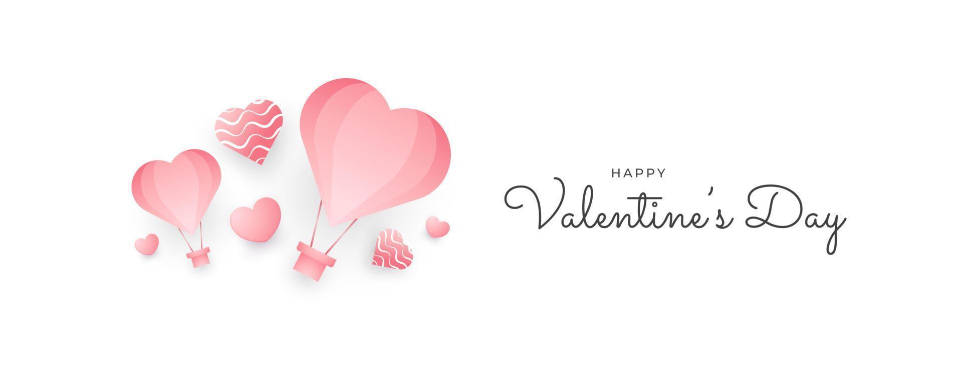 minimalistischer valentinstaghintergrund mit rosa herzballons, kann für poster-, banner- oder kartendesign verwendet werden. Valentinstag Typografie vektor