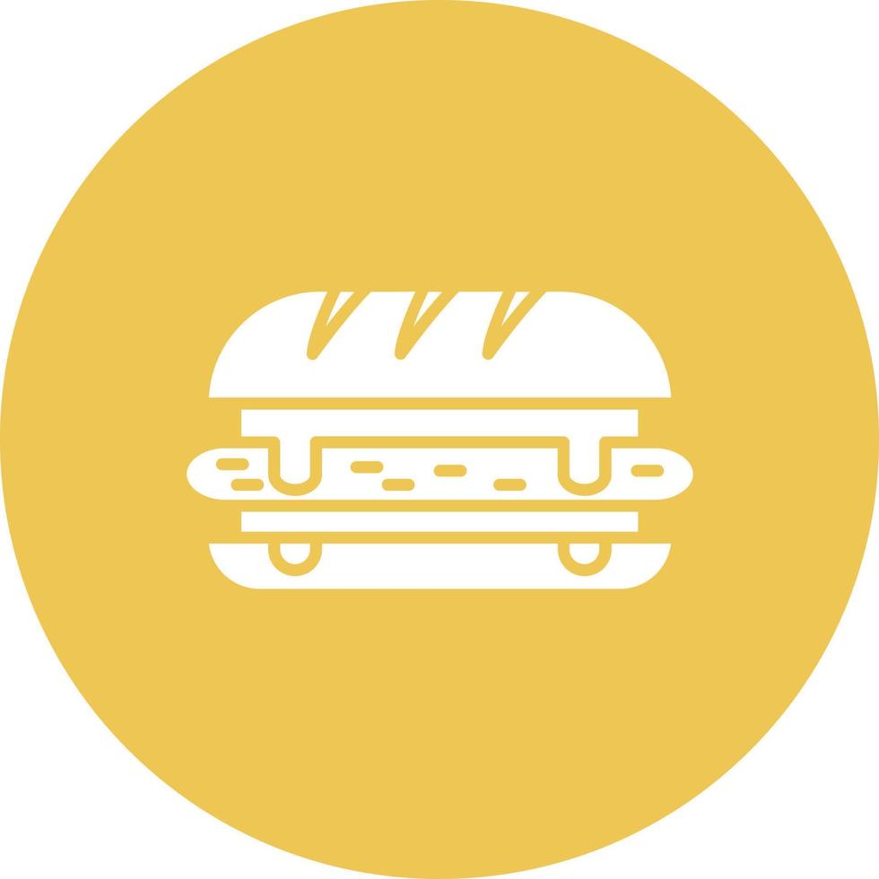 Deli Style Sandwich Glyphe Kreis Hintergrundsymbol vektor