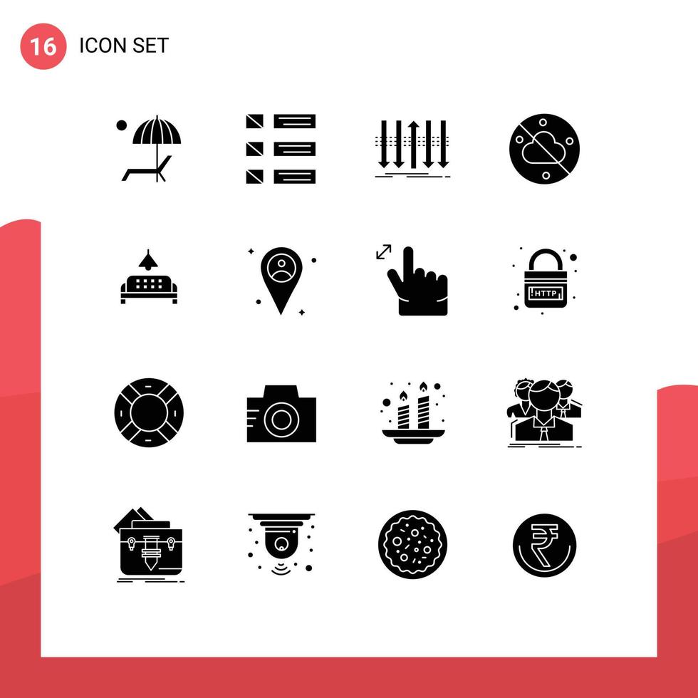 universell ikon symboler grupp av 16 modern fast glyfer av väder molnfri lista individualitet åtskillnad redigerbar vektor design element