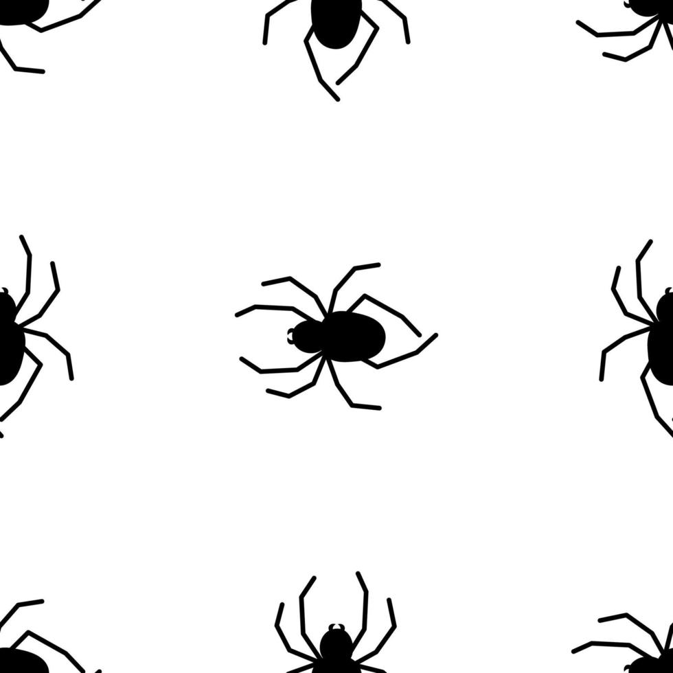Nahtloses Muster des Spinnenvektors auf einem weißen Hintergrund. insektenmusterdruck auf textilien, papier, geschenkpapierthema vektor