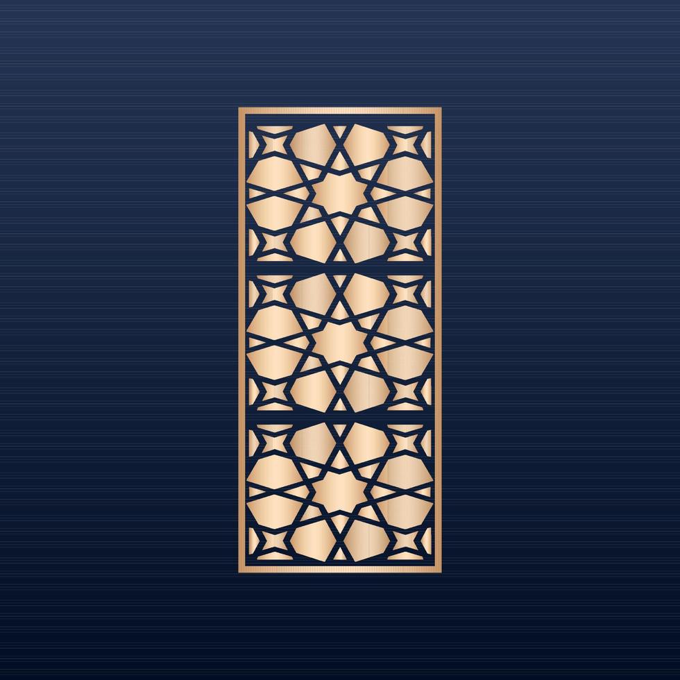 cnc-datei-jali-design für cnc-router und laserschneidvektor - lasergeschnittenes dekoratives plattenset mit quadratischen vorlagen für spitzenmuster - vektor abstrakter geometrischer islamischer hintergrund dekoratives arabisches gold
